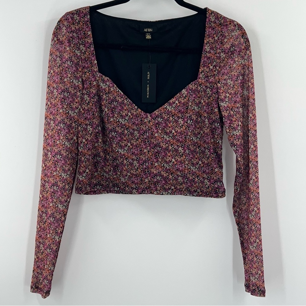 AFRM x Nordstrom Ditsy Floral Sweetheart Crop Top NWT Medium